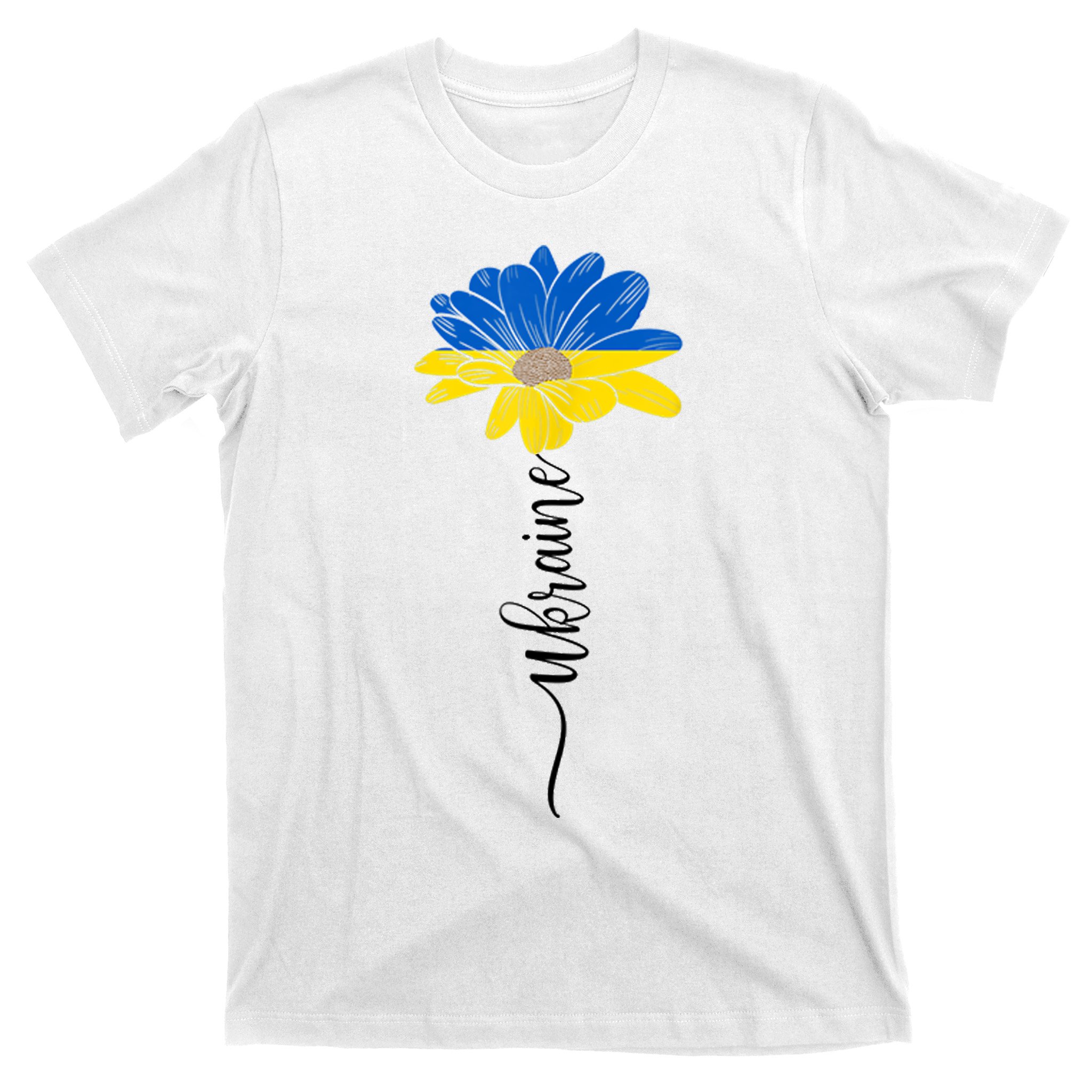 Squatch King Threads Distressed Sunflower Script Ukraine Peace in Ukraine Womens Racerback Tank Top T-Shirt 