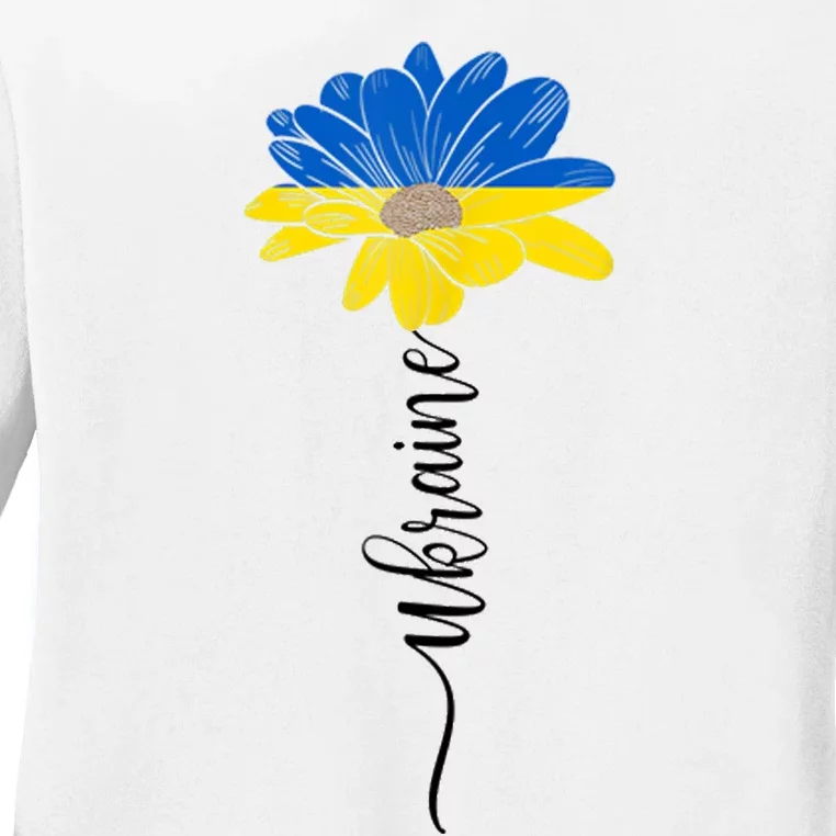 Support Ukraine Sunflower Ladies Long Sleeve Shirt