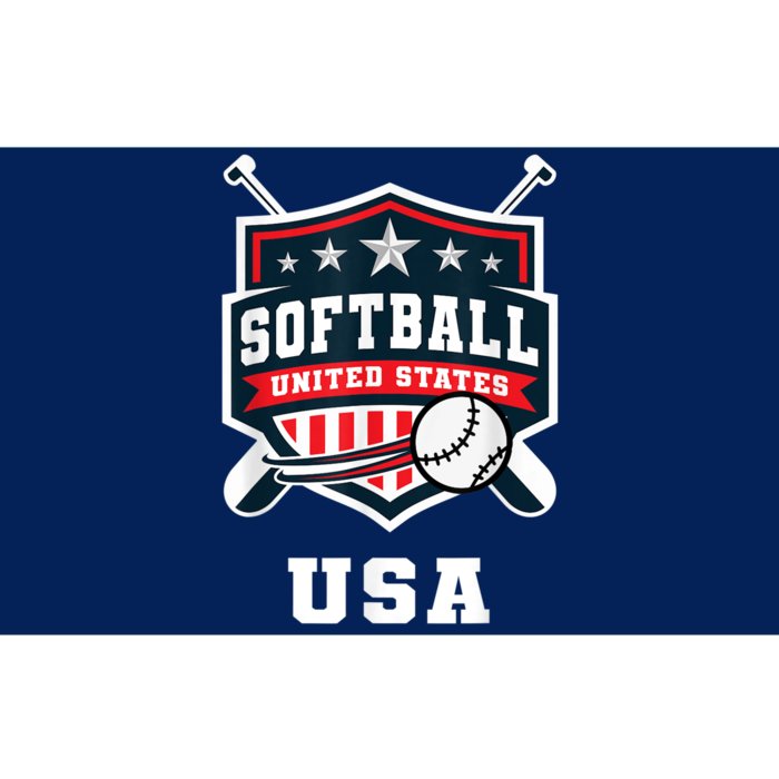 Softball USA Support the Team Shirt USA Flag Bumper Sticker