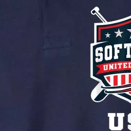 Softball USA Support the Team Shirt USA Flag Softstyle Adult Sport Polo