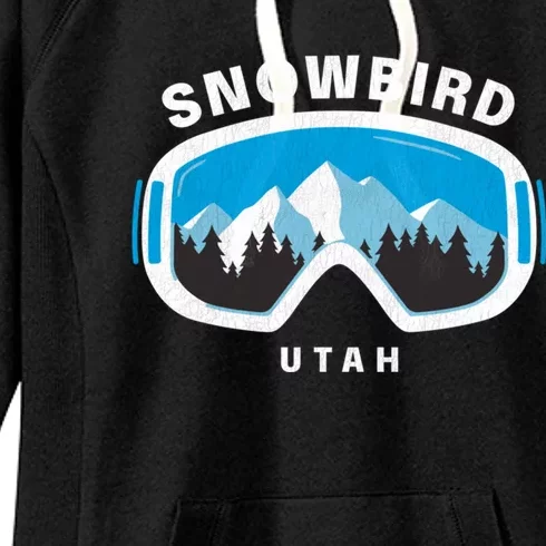 Snowbird Utah Ski Snowboard Goggles Snow Mountain Women's Fleece Hoodie