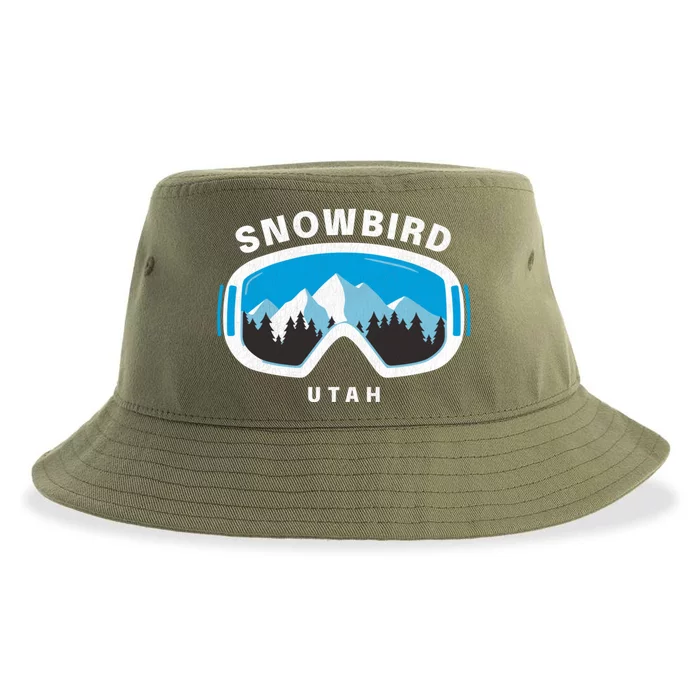 Snowbird Utah Ski Snowboard Goggles Snow Mountain Sustainable Bucket Hat