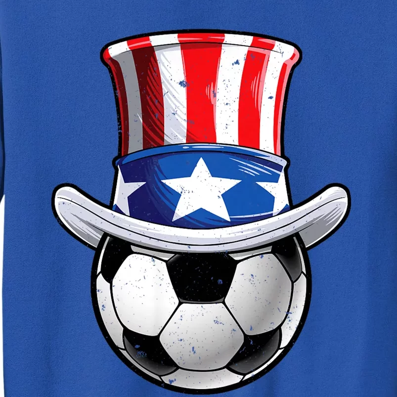 Soccer Uncle Sam 4th Of July American Flag Funny Tall Sweatshirt