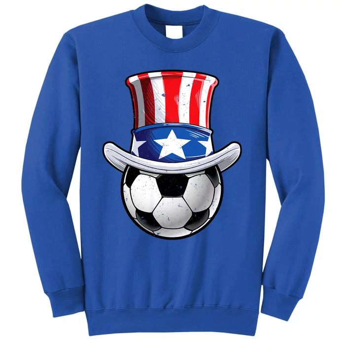 Soccer Uncle Sam 4th Of July American Flag Funny Tall Sweatshirt