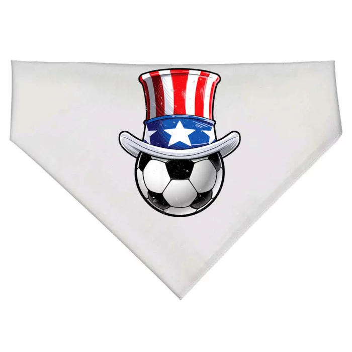 Soccer Uncle Sam 4th Of July American Flag Funny USA-Made Doggie Bandana