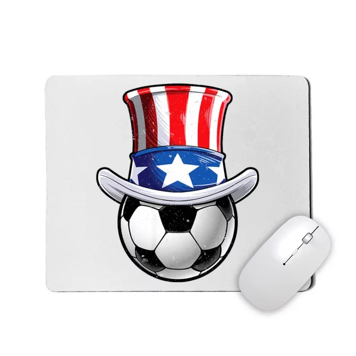 Soccer Uncle Sam 4th Of July American Flag Funny Mousepad