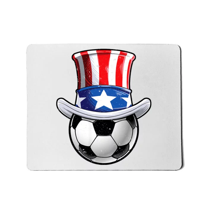 Soccer Uncle Sam 4th Of July American Flag Funny Mousepad