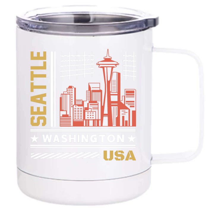 Seattle Usa Front & Back 12oz Stainless Steel Tumbler Cup