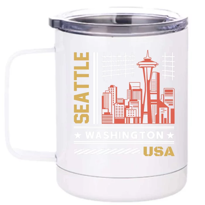 Seattle Usa Front & Back 12oz Stainless Steel Tumbler Cup