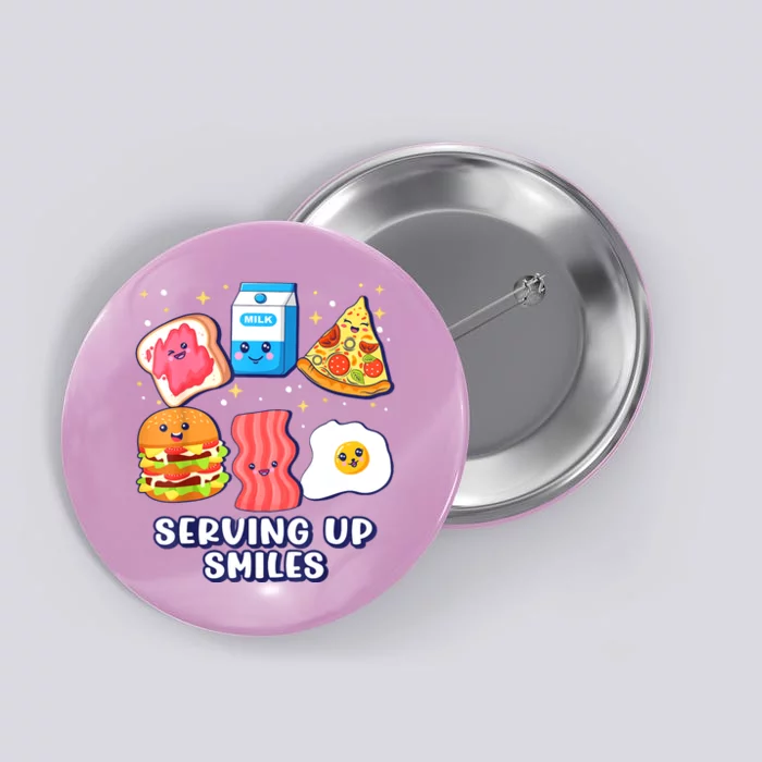 Serving Up Smiles Lunch Lady Button