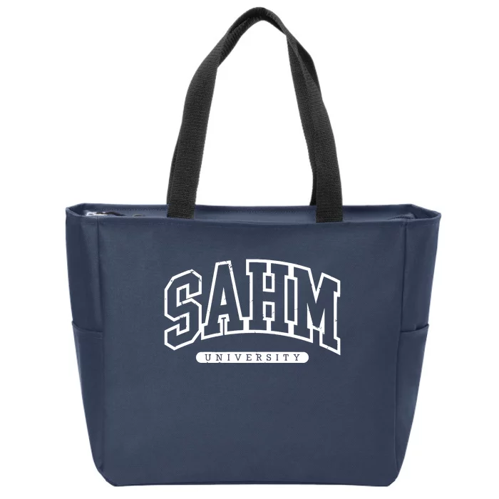 SAHM University Stay At Home Mom Vintage Mother's Day Zip Tote Bag