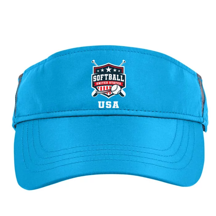 Softball Usa Support The Team Flag Adult Drive Performance Visor