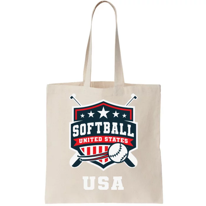 Softball Usa Support The Team Flag Tote Bag