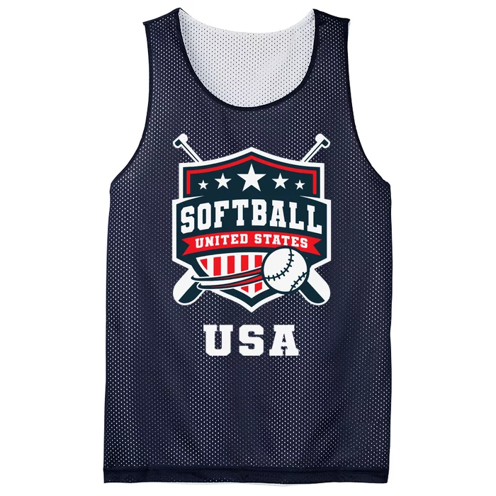 Softball Usa Support The Team Flag Mesh Reversible Basketball Jersey Tank