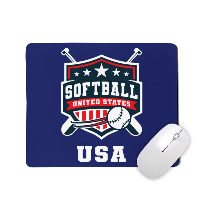 Softball Usa Support The Team Flag Mousepad