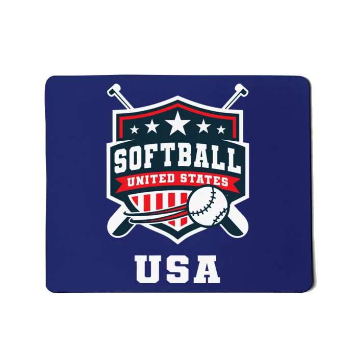 Softball Usa Support The Team Flag Mousepad