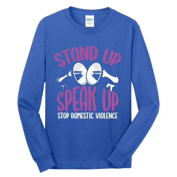 Stand Up Speak Up Stop Domestic Violence Purple Ribbon Cool Gift Tall Long Sleeve T-Shirt