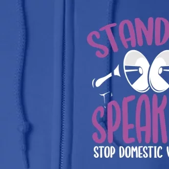 Stand Up Speak Up Stop Domestic Violence Purple Ribbon Cool Gift Full Zip Hoodie