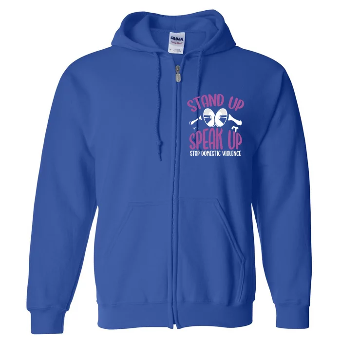 Stand Up Speak Up Stop Domestic Violence Purple Ribbon Cool Gift Full Zip Hoodie