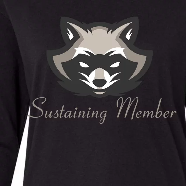 Sustaining Member Funny Raccoon Womens Cotton Relaxed Long Sleeve T-Shirt