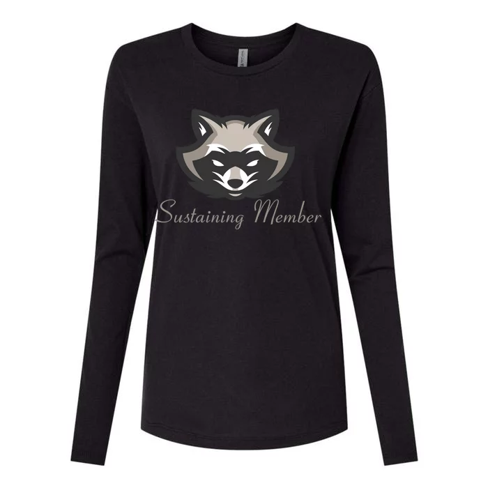 Sustaining Member Funny Raccoon Womens Cotton Relaxed Long Sleeve T-Shirt