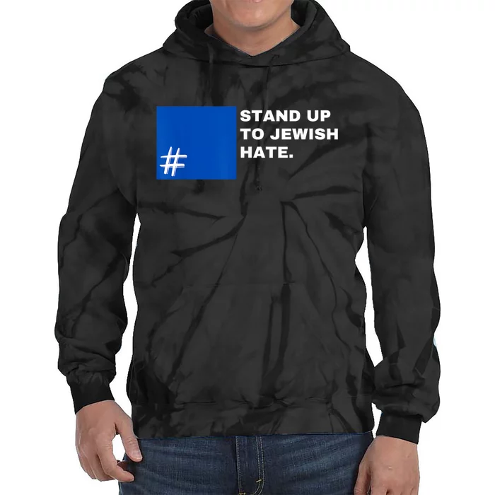 Stand Up To Jewish Hate Blue Square Support Israel Tie Dye Hoodie