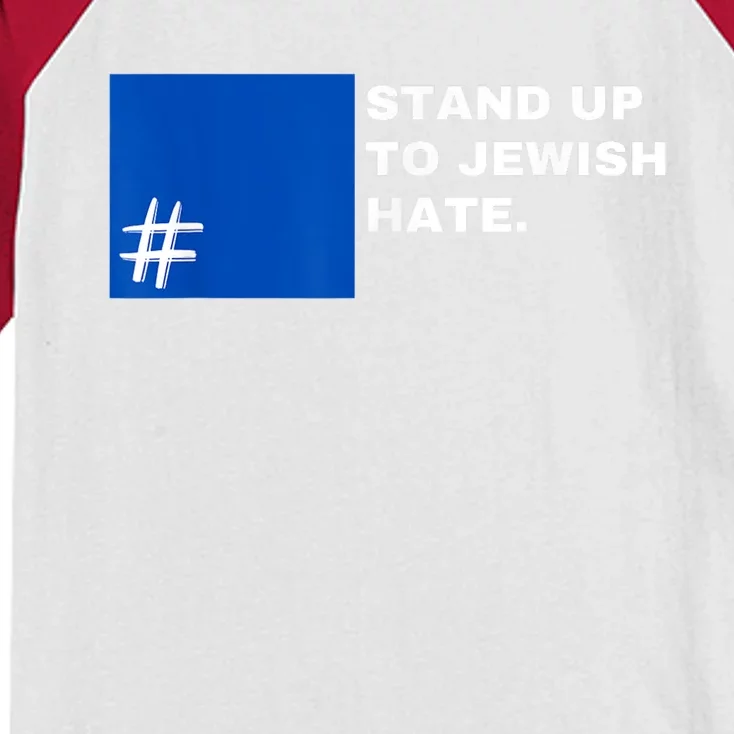 Stand Up To Jewish Hate Blue Square Support Israel Kids Colorblock Raglan Jersey