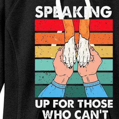 Speaking Up Those Who Cant Animal Rescue Shelter Women's Fleece Hoodie