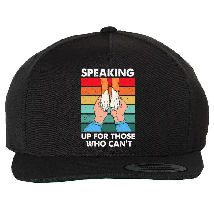 Speaking Up Those Who Cant Animal Rescue Shelter Wool Snapback Cap