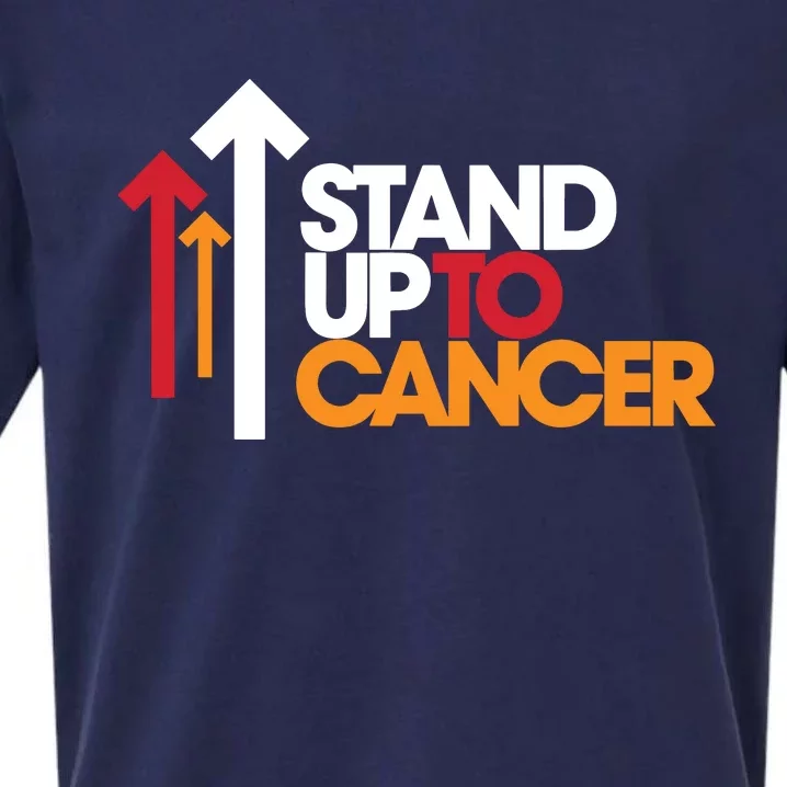 Stand. Up To Cancer Funny Cancer Awareness Sueded Cloud Jersey T-Shirt