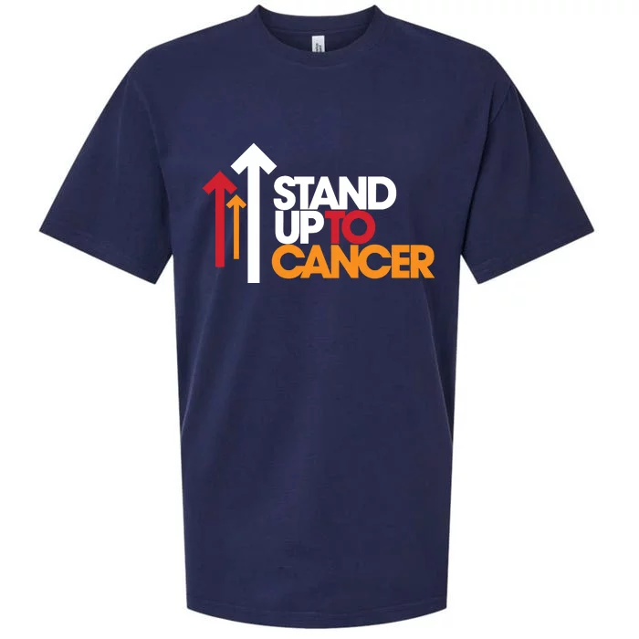 Stand. Up To Cancer Funny Cancer Awareness Sueded Cloud Jersey T-Shirt