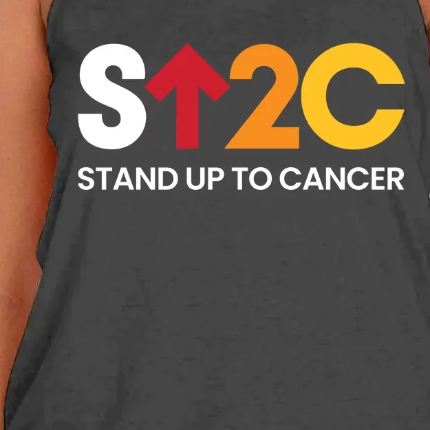 Stand. Up To Cancer Funny Cancer Awareness Women's Knotted Racerback Tank