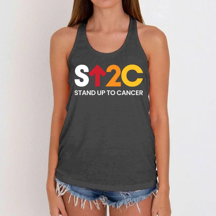 Stand. Up To Cancer Funny Cancer Awareness Women's Knotted Racerback Tank