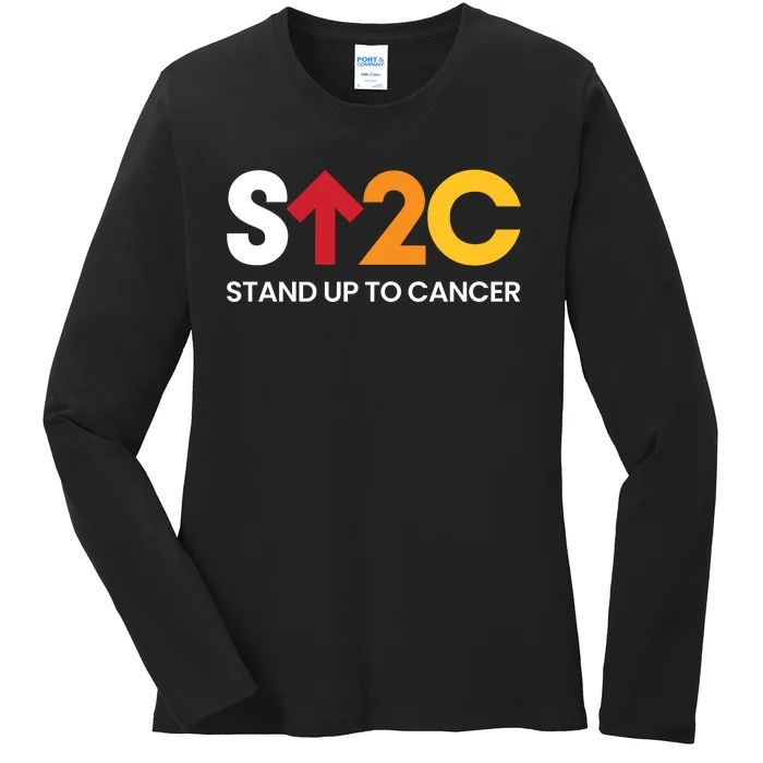 Stand. Up To Cancer Funny Cancer Awareness Ladies Long Sleeve Shirt