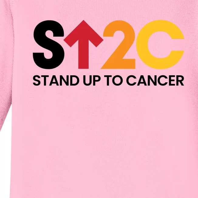 Stand. Up To Cancer Funny Cancer Awareness Baby Long Sleeve Bodysuit