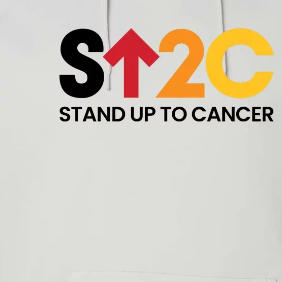 Stand. Up To Cancer Funny Cancer Awareness Performance Fleece Hoodie