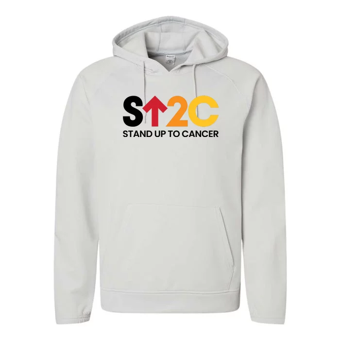 Stand. Up To Cancer Funny Cancer Awareness Performance Fleece Hoodie