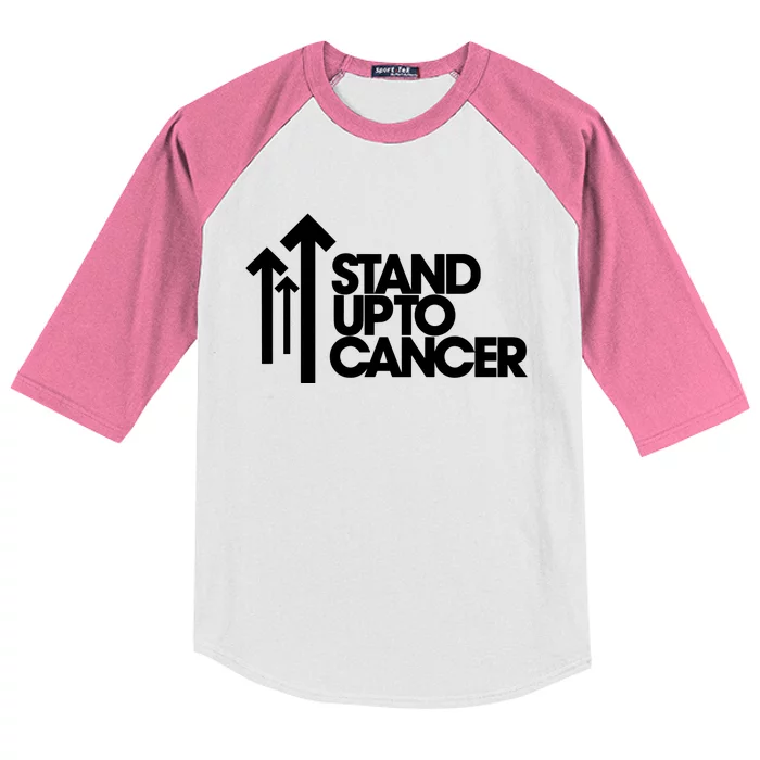 Stand. Up To Cancer Funny Cancer Awareness Kids Colorblock Raglan Jersey