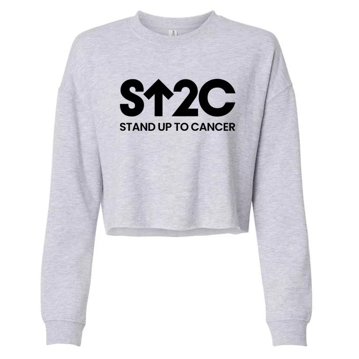 Stand. Up To Cancer Funny Cancer Awareness Cropped Pullover Crew