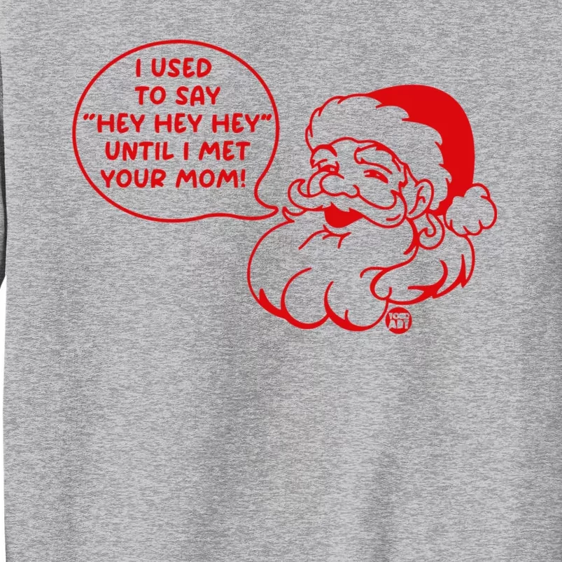 Santa Used To Say Hey Hey Hey Until He Met Your Mom Tall Sweatshirt