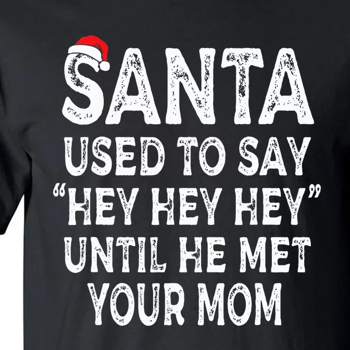 Santa Used To Say Hey Hey Hey Until He Met Your Mom Gifts Tall T-Shirt