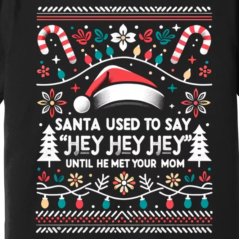 Santa Used To Say Hey Hey Hey Until He Met Your Mom Premium T-Shirt