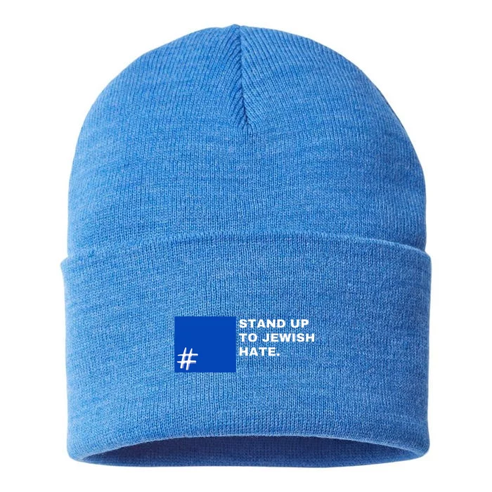 Stand Up To Jewish Hate Blue Square Support Israel Sustainable Knit Beanie