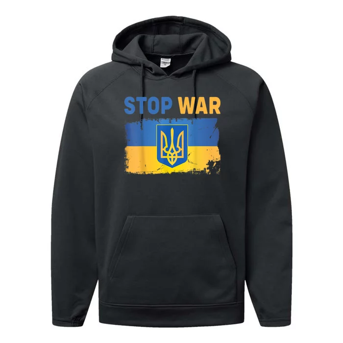 Support Ukrainians Ukraine Flag Shirts Stop War In Ukraine Performance Fleece Hoodie