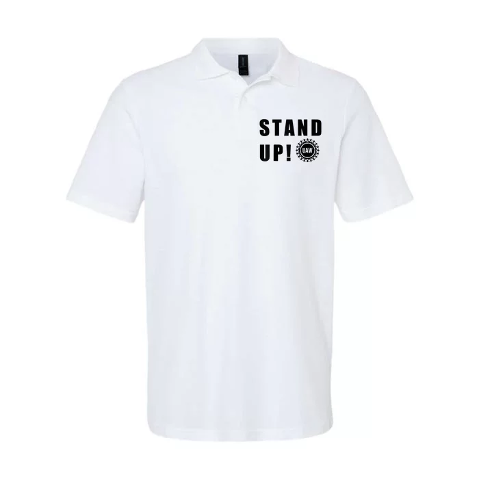 Stand Up UAW Solidarity United Auto Workers Anti AI Strike Softstyle Adult Sport Polo