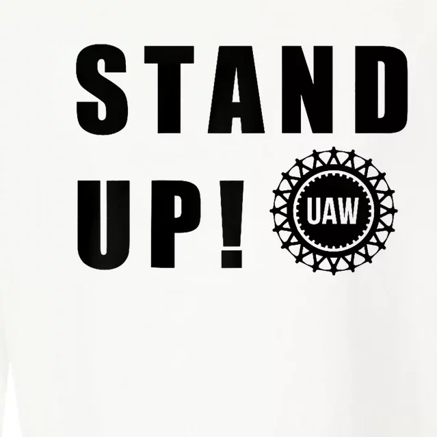 Stand Up UAW Solidarity United Auto Workers Anti AI Strike Cropped Pullover Crew