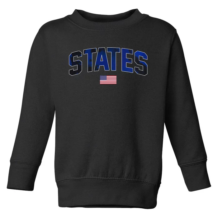 States United USA Tie Dye Soccer American Flag United States 4th Of July Toddler Sweatshirt