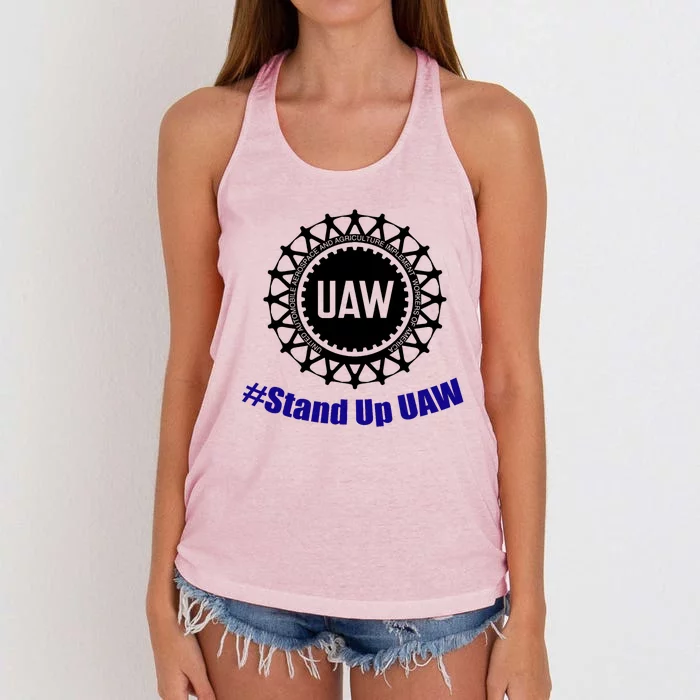 Stand Up UAW UAW Strike United Auto Workers Union UAW Strong Women's Knotted Racerback Tank