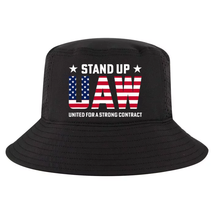 Stand Up UAW United For a Strong Contract Angry Union Worker Cool Comfort Performance Bucket Hat