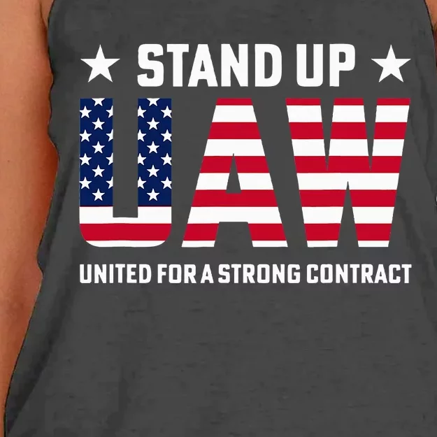 Stand Up UAW United For a Strong Contract Angry Union Worker Women's Knotted Racerback Tank